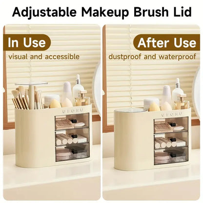 Auto-Lift Dust-Free Vanity Organizer