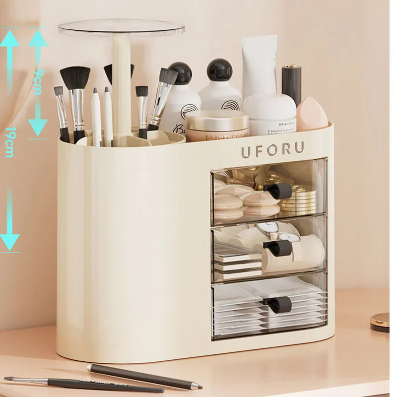 Auto-Lift Dust-Free Vanity Organizer