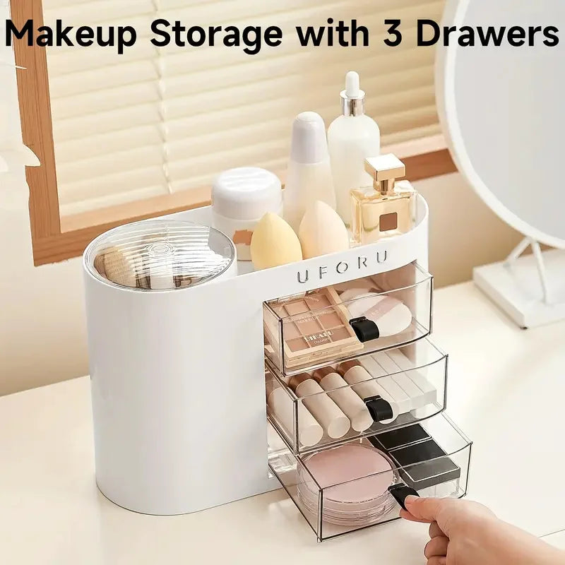 Auto-Lift Dust-Free Vanity Organizer